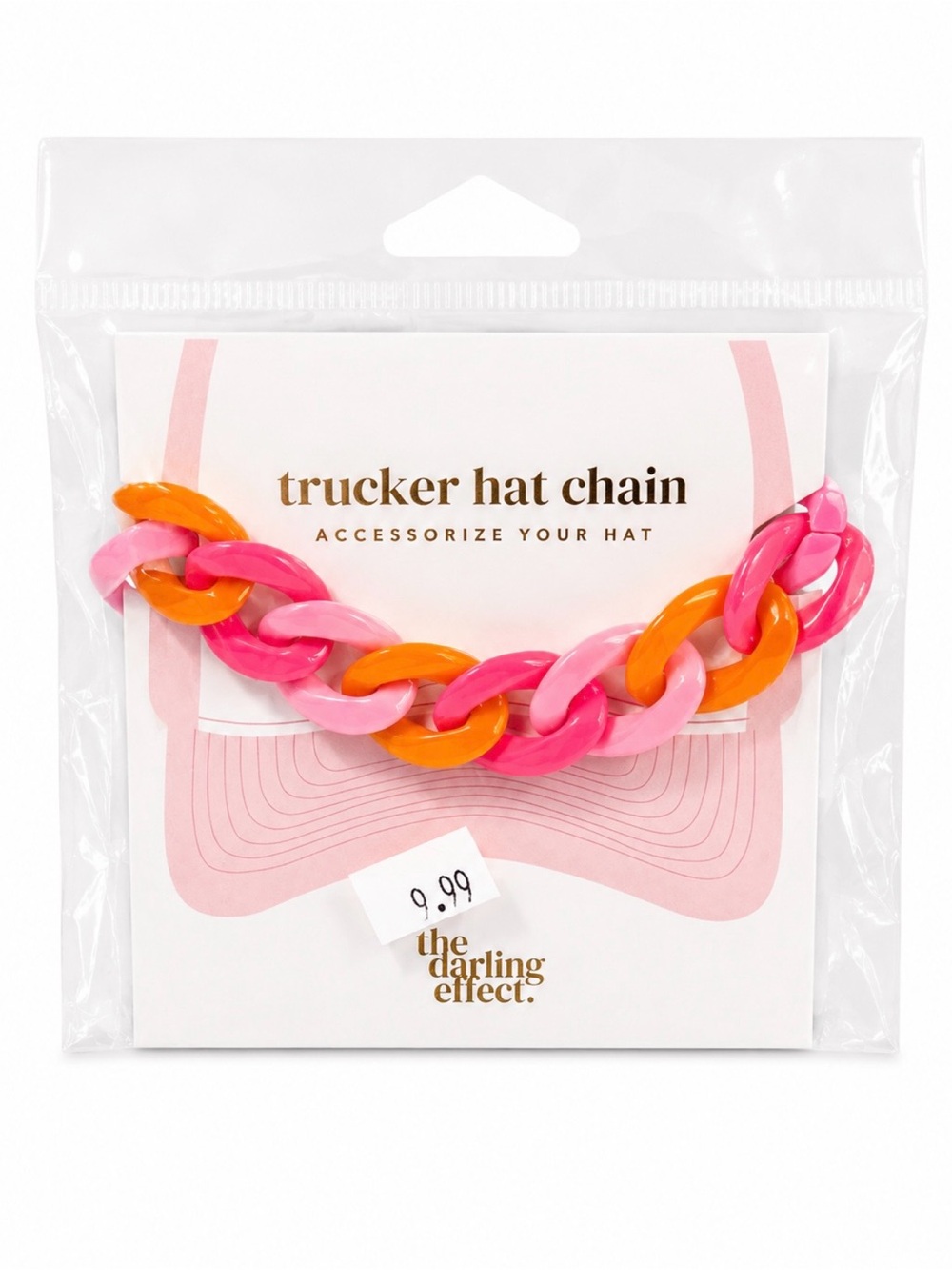 The Darling Effect Pink & Orange Trucker Hat Chain